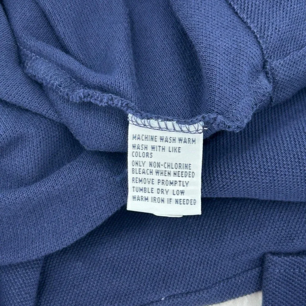 90s Polo Ralph Lauren Mens Large Navy Blue Big Pony Cotton Pique Cardigan Jersey
